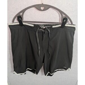 Lost Men's Hydra Board Shorts Black/White Trim Drawstring Solid Size 36